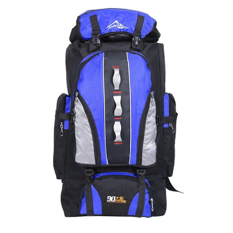 90L 10L  Multifunctional Outdoor Large Capacity Waterproof Nylon Hiking Bag(Blue)