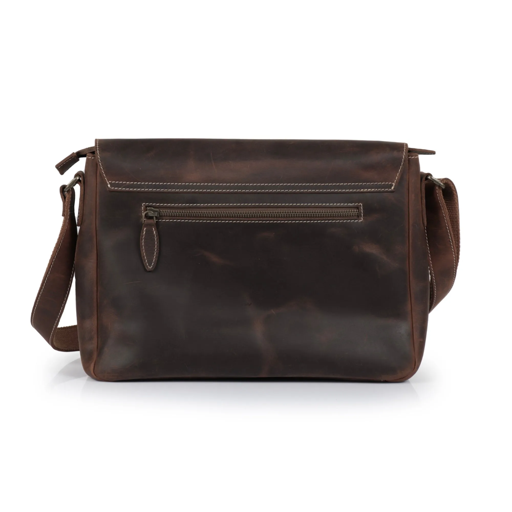 Almost Perfect | Plume Leather Messenger Bag -Pecan