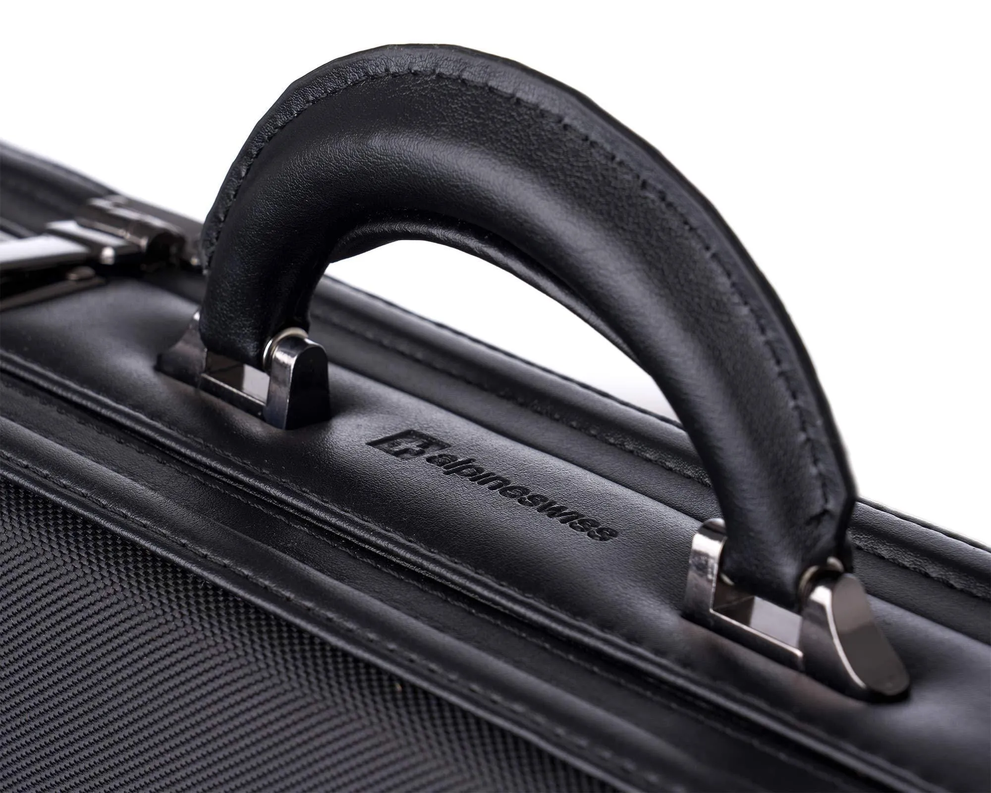 Alpine Swiss Expandable Attache Case Dual Combination Lock Hard Side Briefcase Black