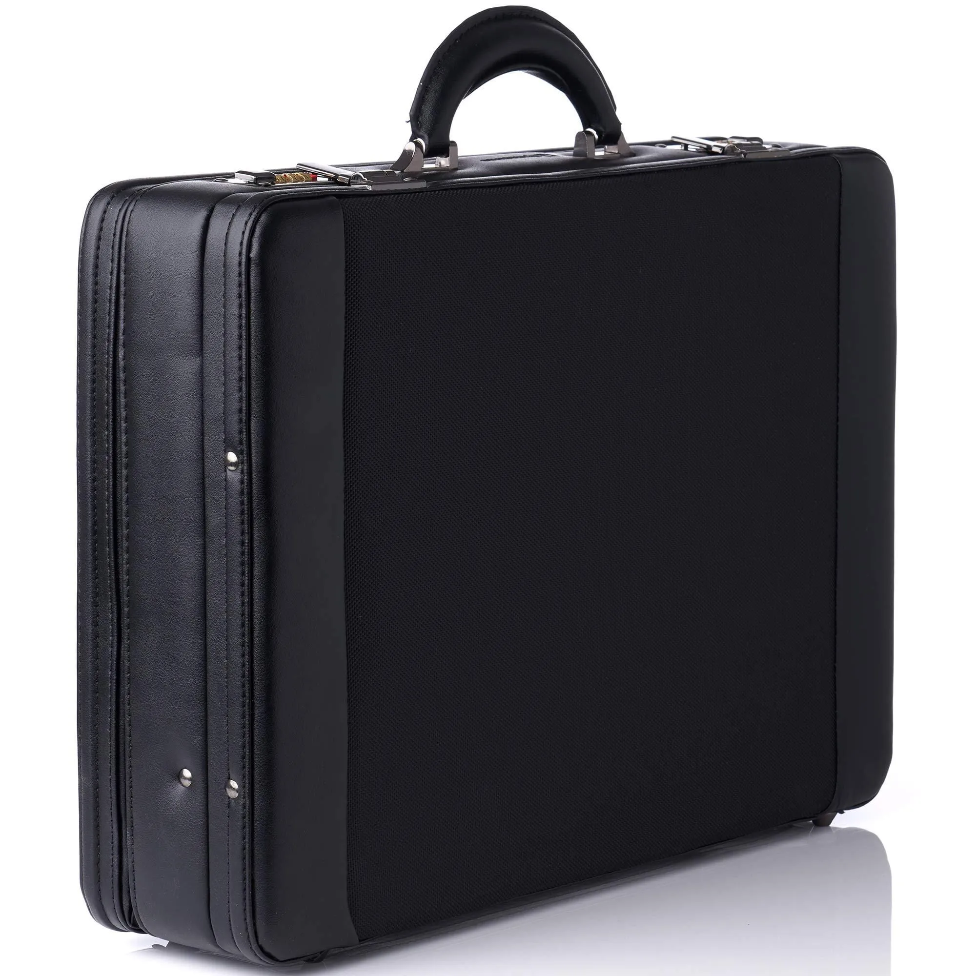 Alpine Swiss Expandable Attache Case Dual Combination Lock Hard Side Briefcase Black