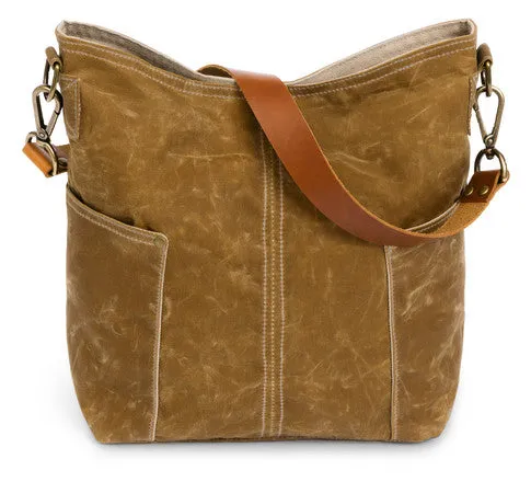 Bag Pattern Compass Bag # AG-537 by Noodlehead featuring denim and Robert Kaufman Waxed Canvas