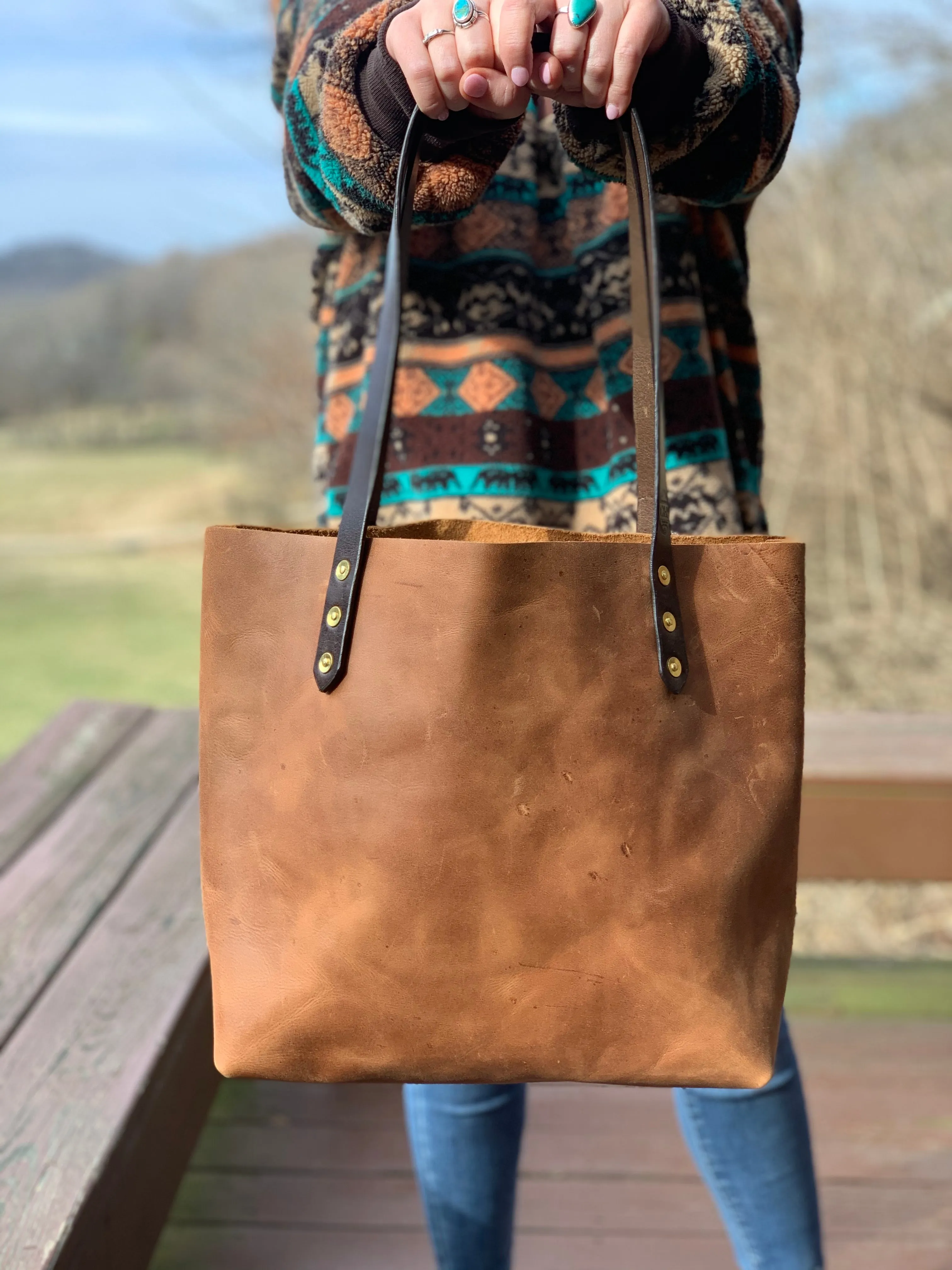 Big Mama Tote in Rustic Brown Denver Leather