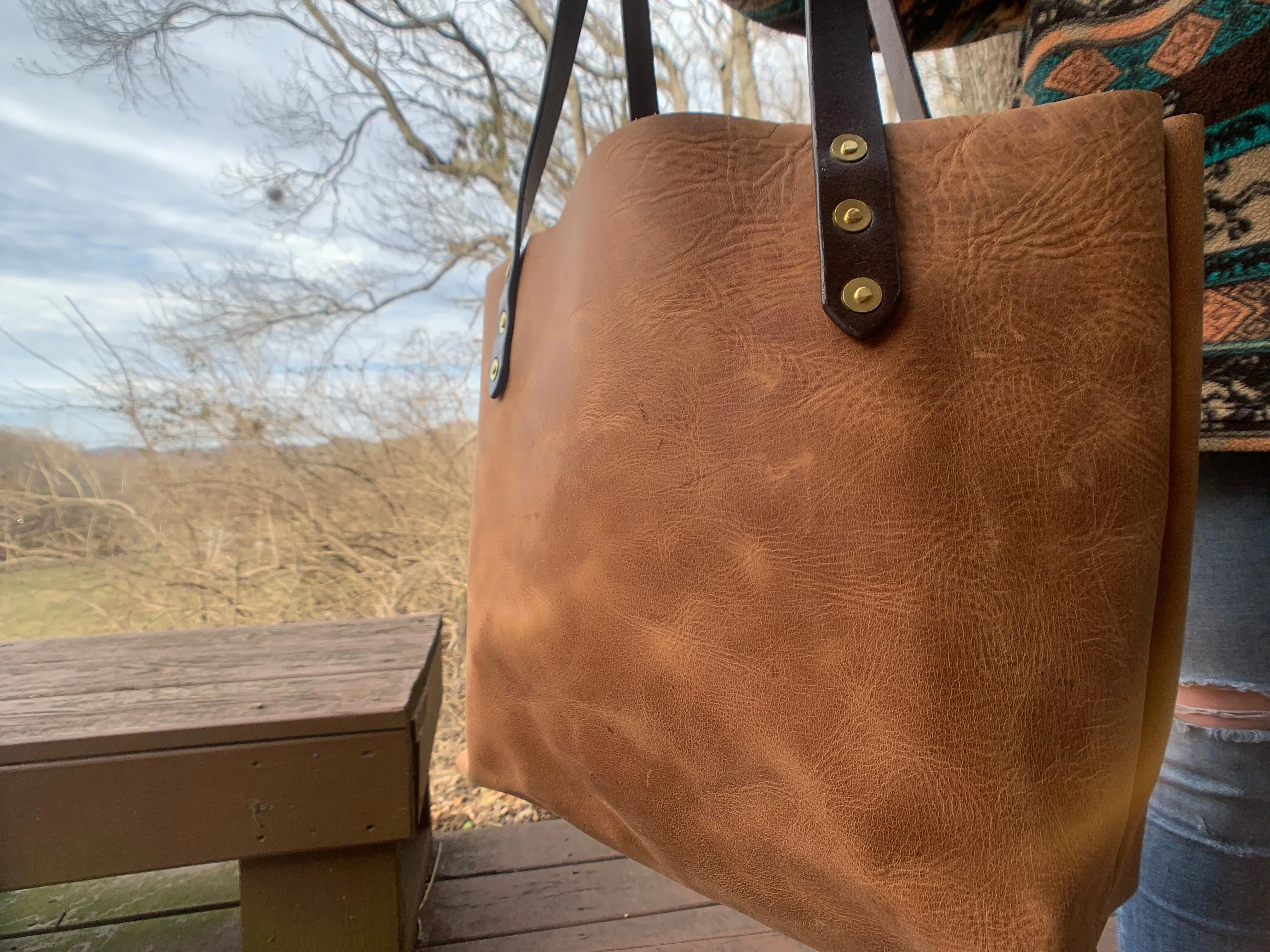 Big Mama Tote in Rustic Brown Denver Leather