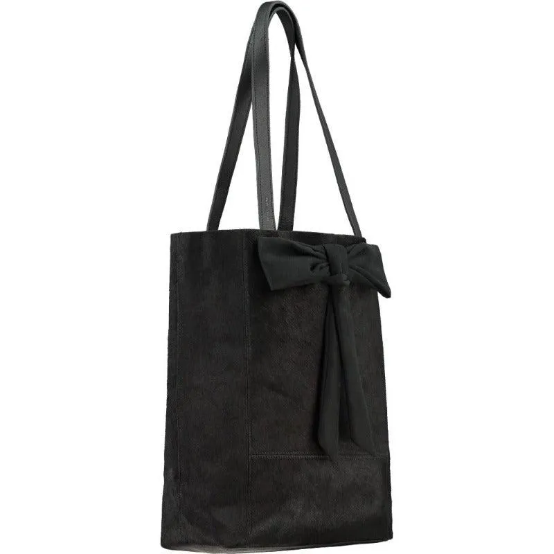 Black Bow Leather Tote