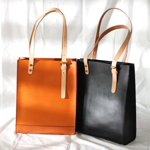 Black Tote Leather Bags Handmade Black Leather Tote Bags for Women Black Leather Work Tote Bag