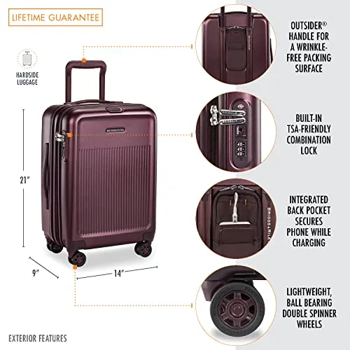 Briggs & Riley Sympatico Hardside International Spinner Luggage, Plum