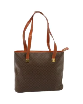 CELINE Cabas Phantom Tote Bag Brown Leather Canvas