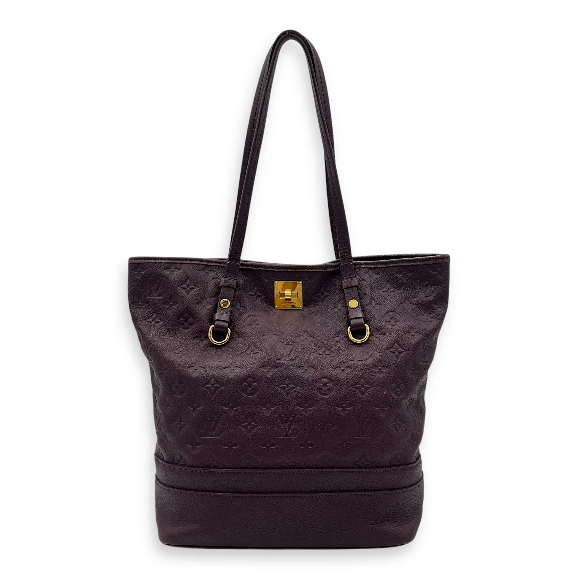 Citadine PM Purple Tote Bag in Empreinte Leather, Gold hardware