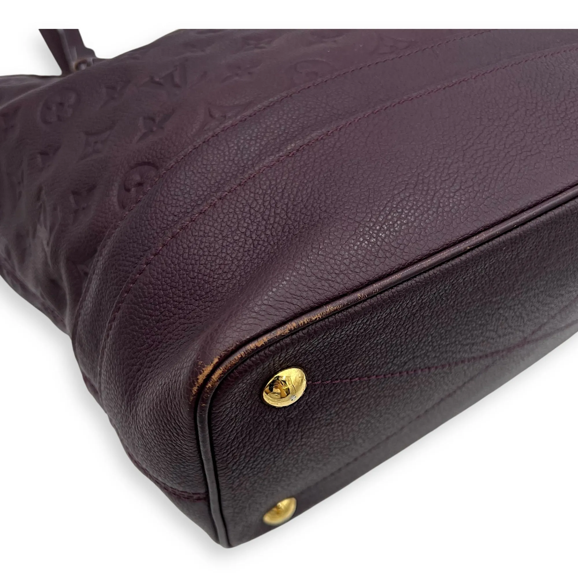 Citadine PM Purple Tote Bag in Empreinte Leather, Gold hardware