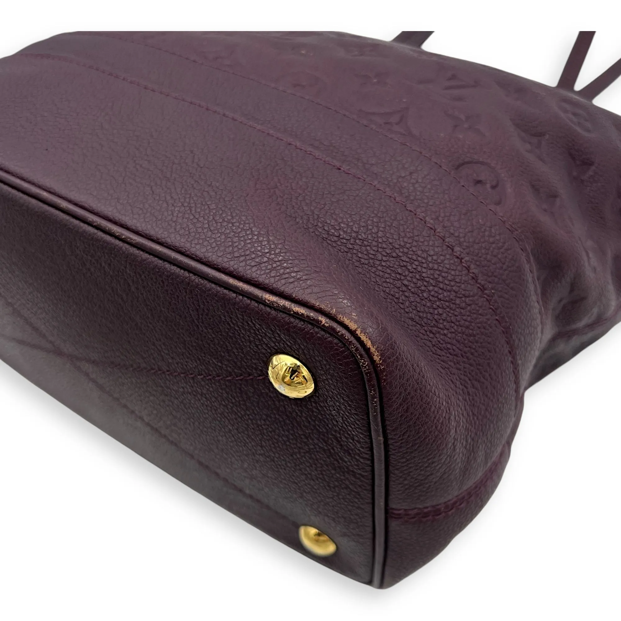 Citadine PM Purple Tote Bag in Empreinte Leather, Gold hardware