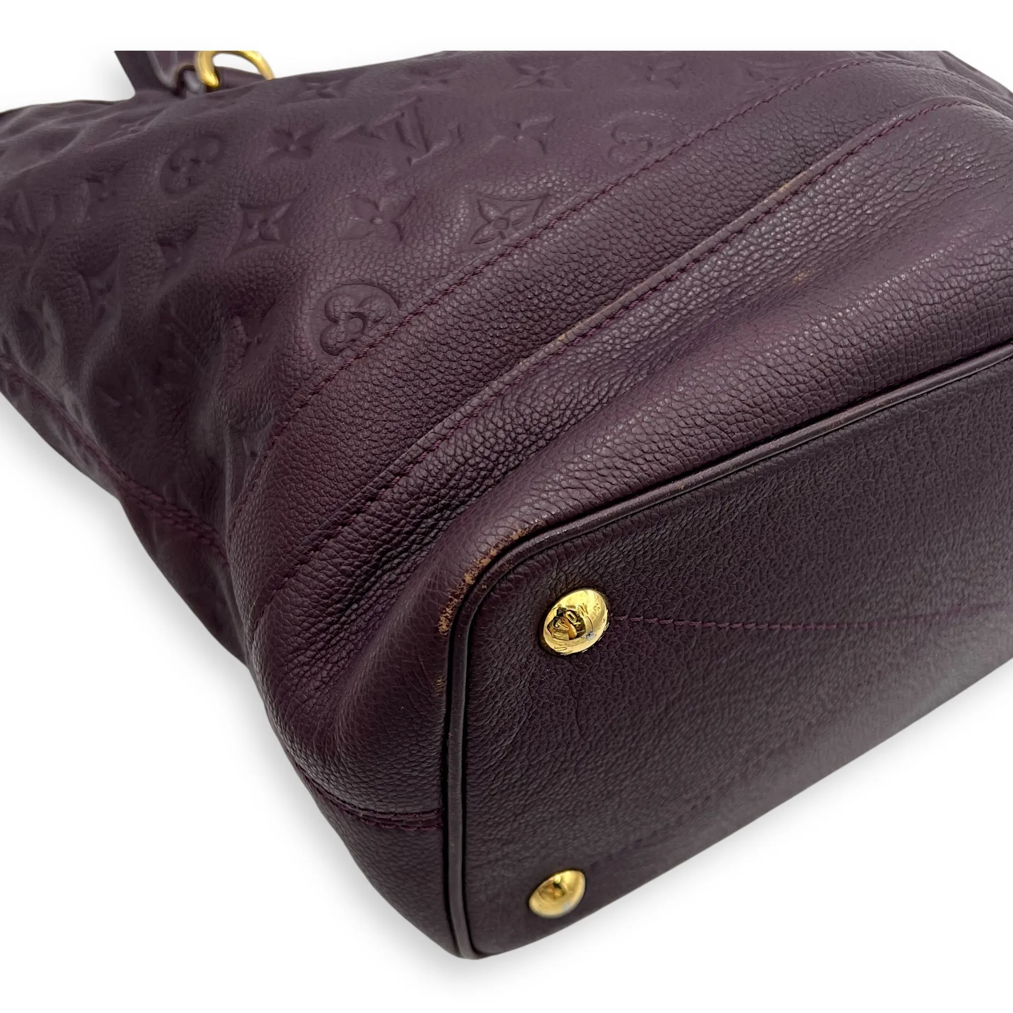 Citadine PM Purple Tote Bag in Empreinte Leather, Gold hardware