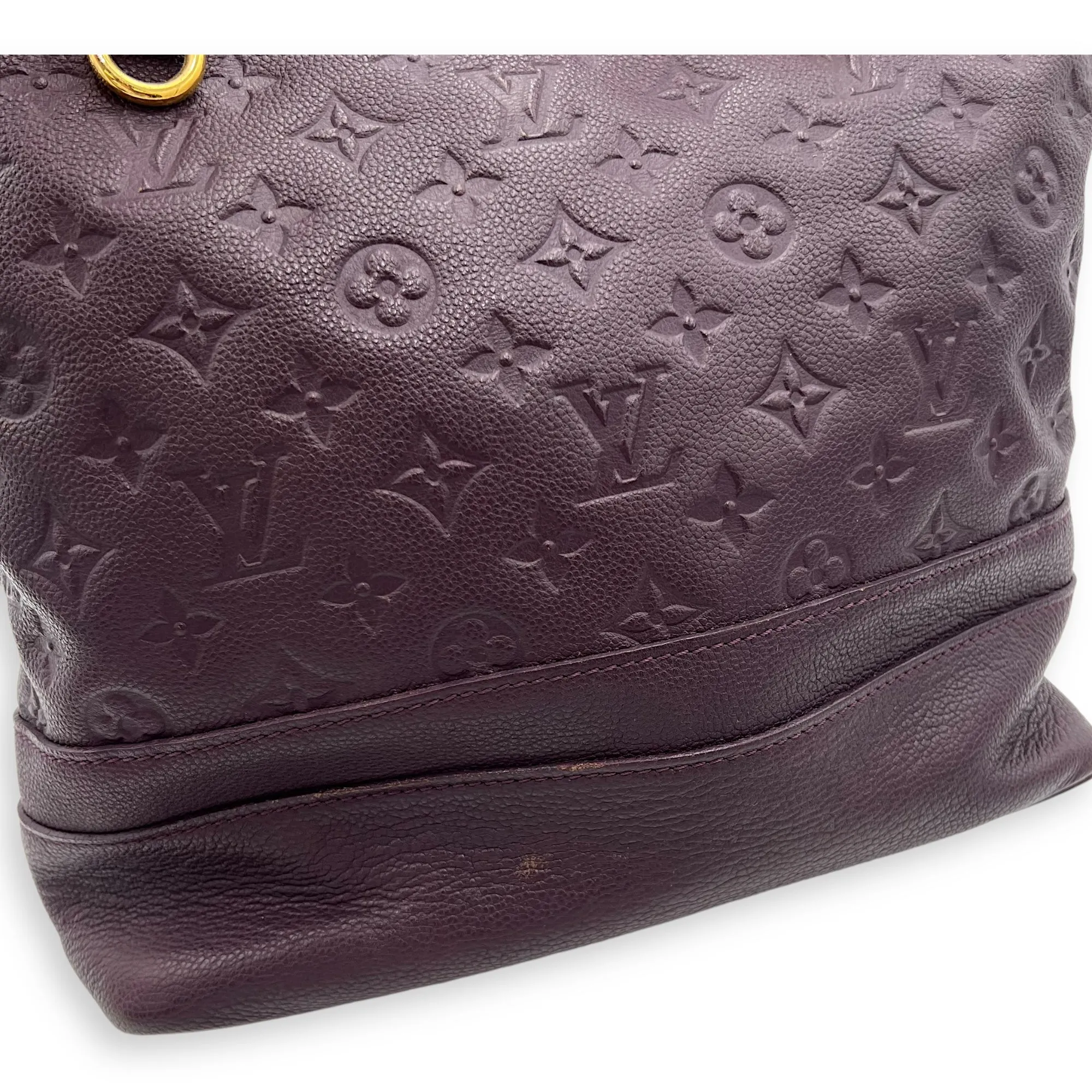 Citadine PM Purple Tote Bag in Empreinte Leather, Gold hardware