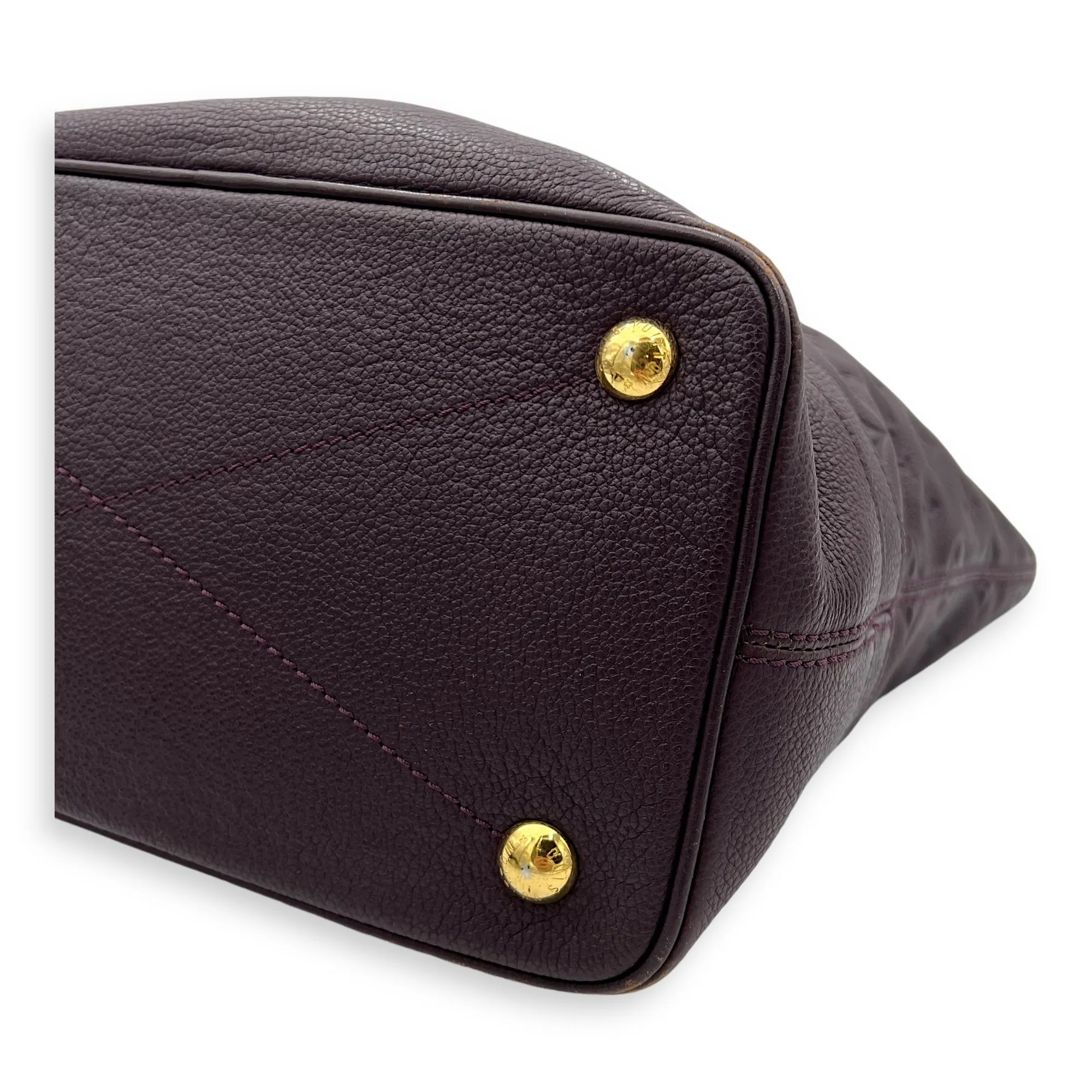 Citadine PM Purple Tote Bag in Empreinte Leather, Gold hardware