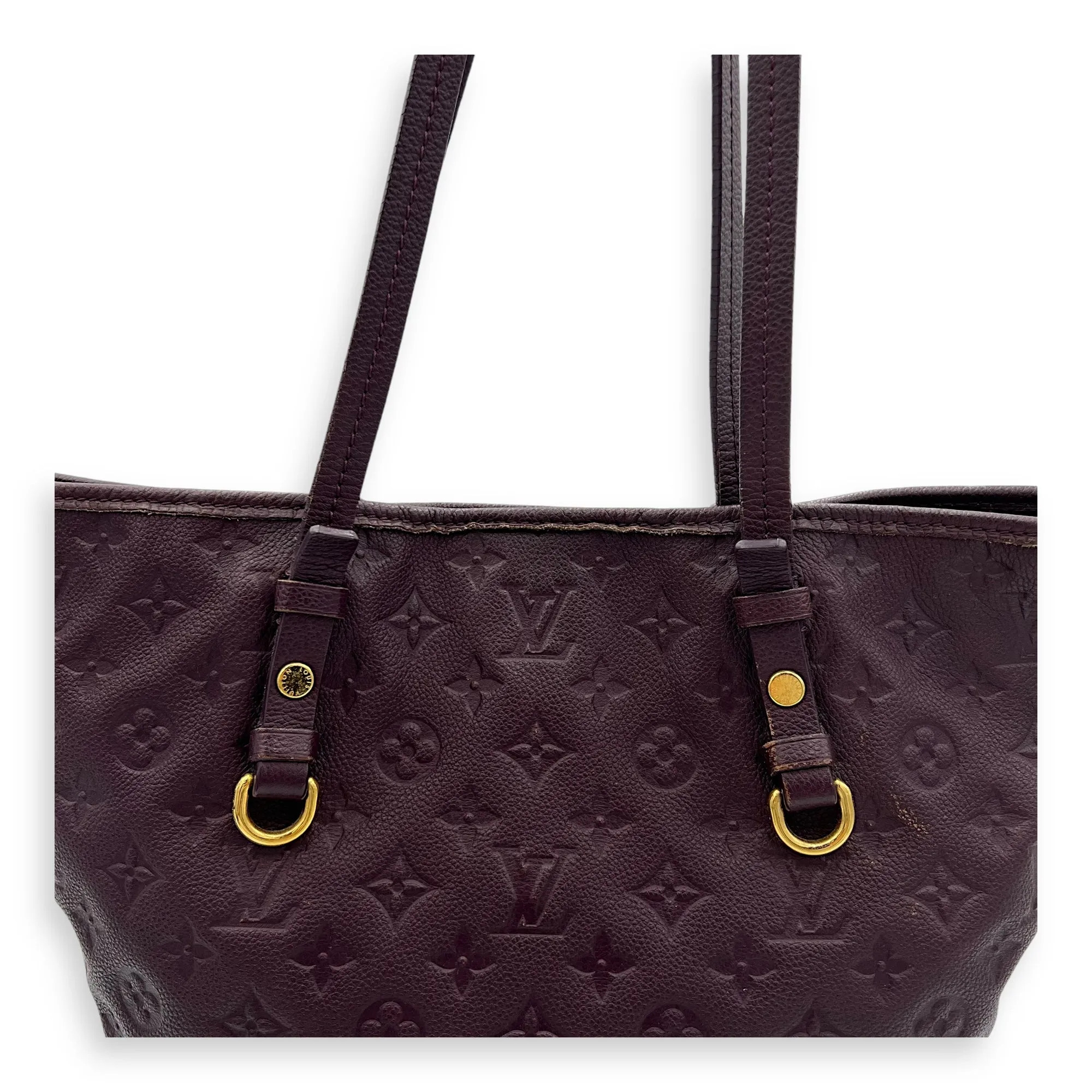 Citadine PM Purple Tote Bag in Empreinte Leather, Gold hardware