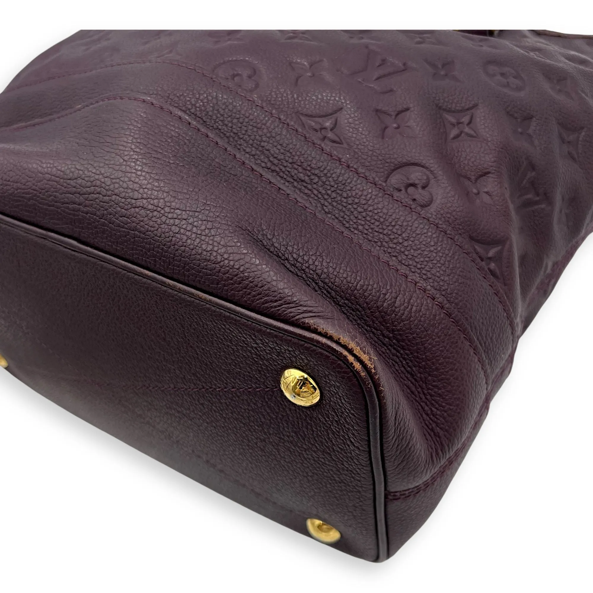 Citadine PM Purple Tote Bag in Empreinte Leather, Gold hardware