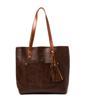 Classic Leather Tote Coffee Brown