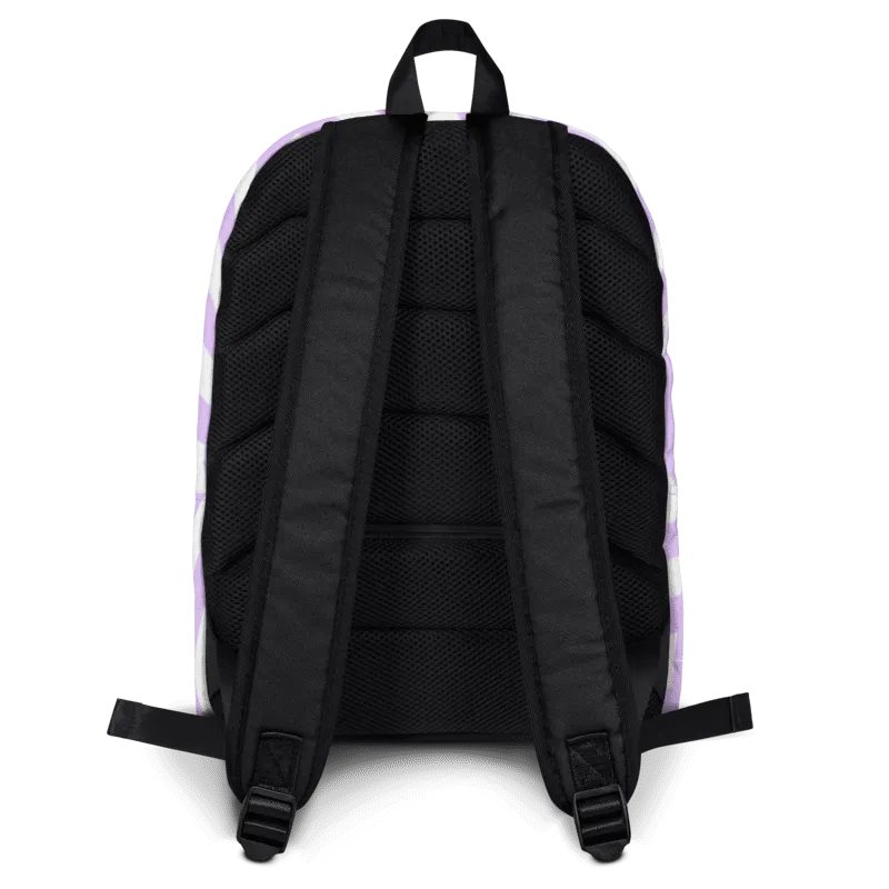 Curved Lines Purple and White Backpack