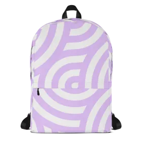 Curved Lines Purple and White Backpack