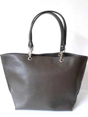 Gamidi 2 Tote Pebble Grain Leather Elephant Grey