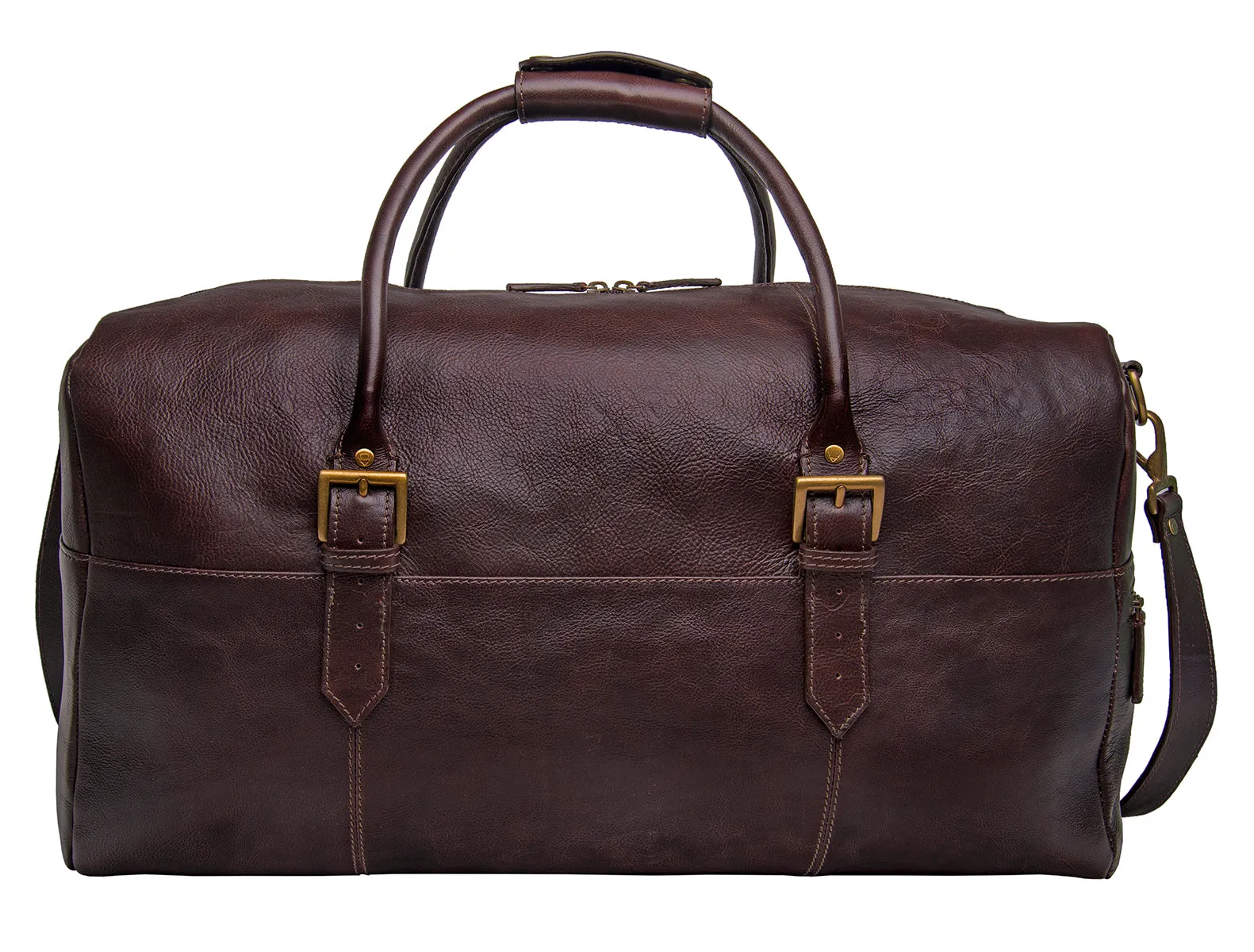 Hidesign Charles Leather Cabin Travel Duffle Weekend Bag Brown