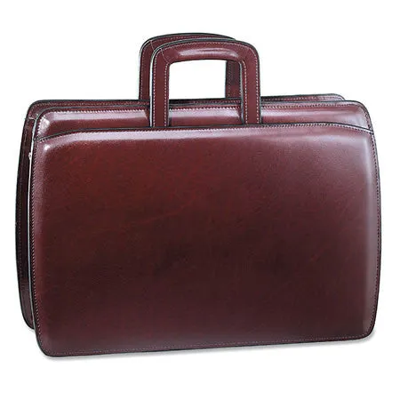 Jack Georges Elements Slim Leather Briefcase #4202-Burgundy