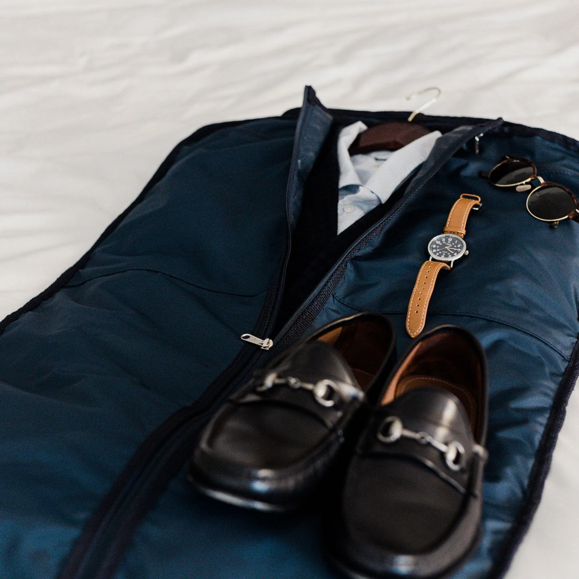 Large Garment Duffel Bag- Navy/Navy