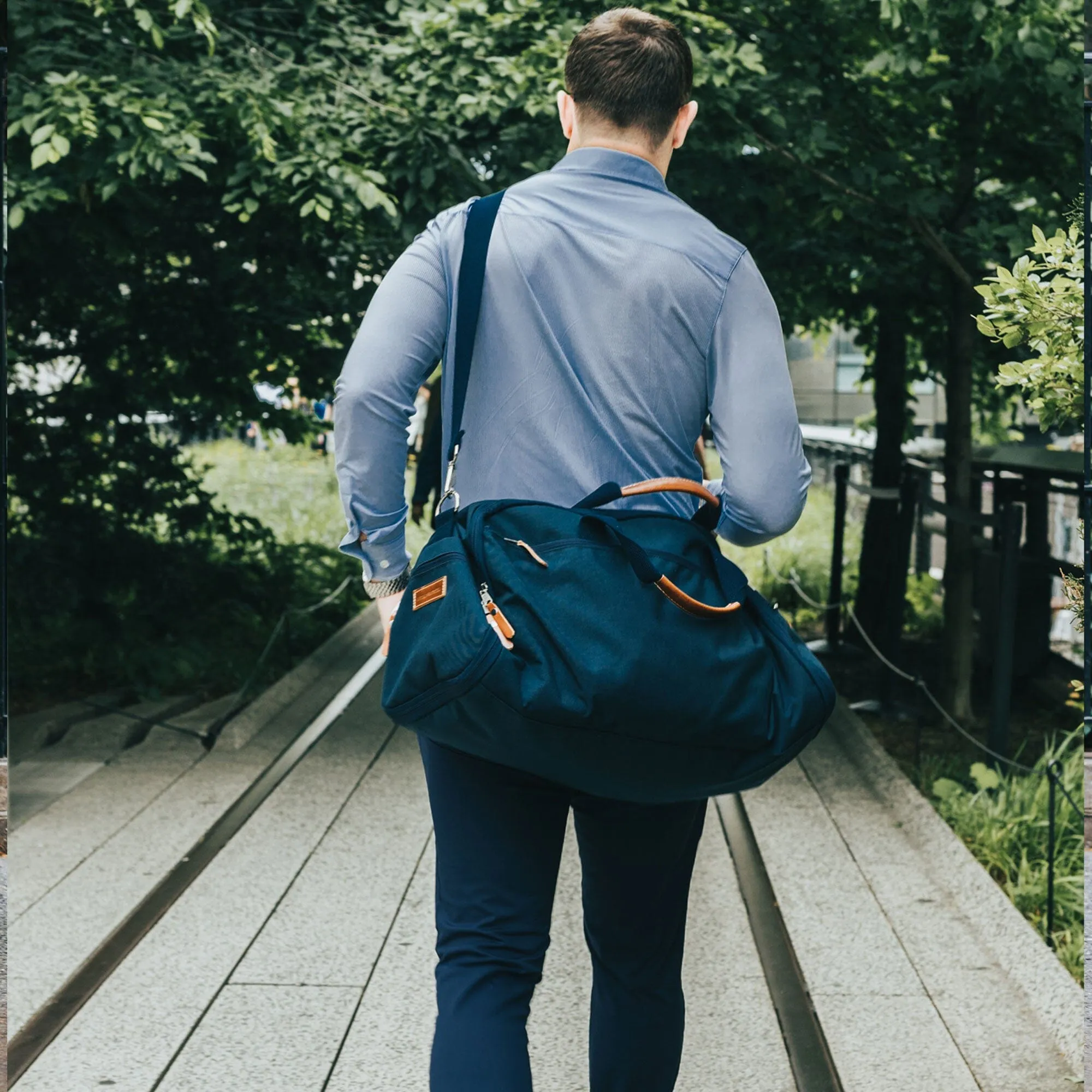 Large Garment Duffel Bag- Navy/Navy