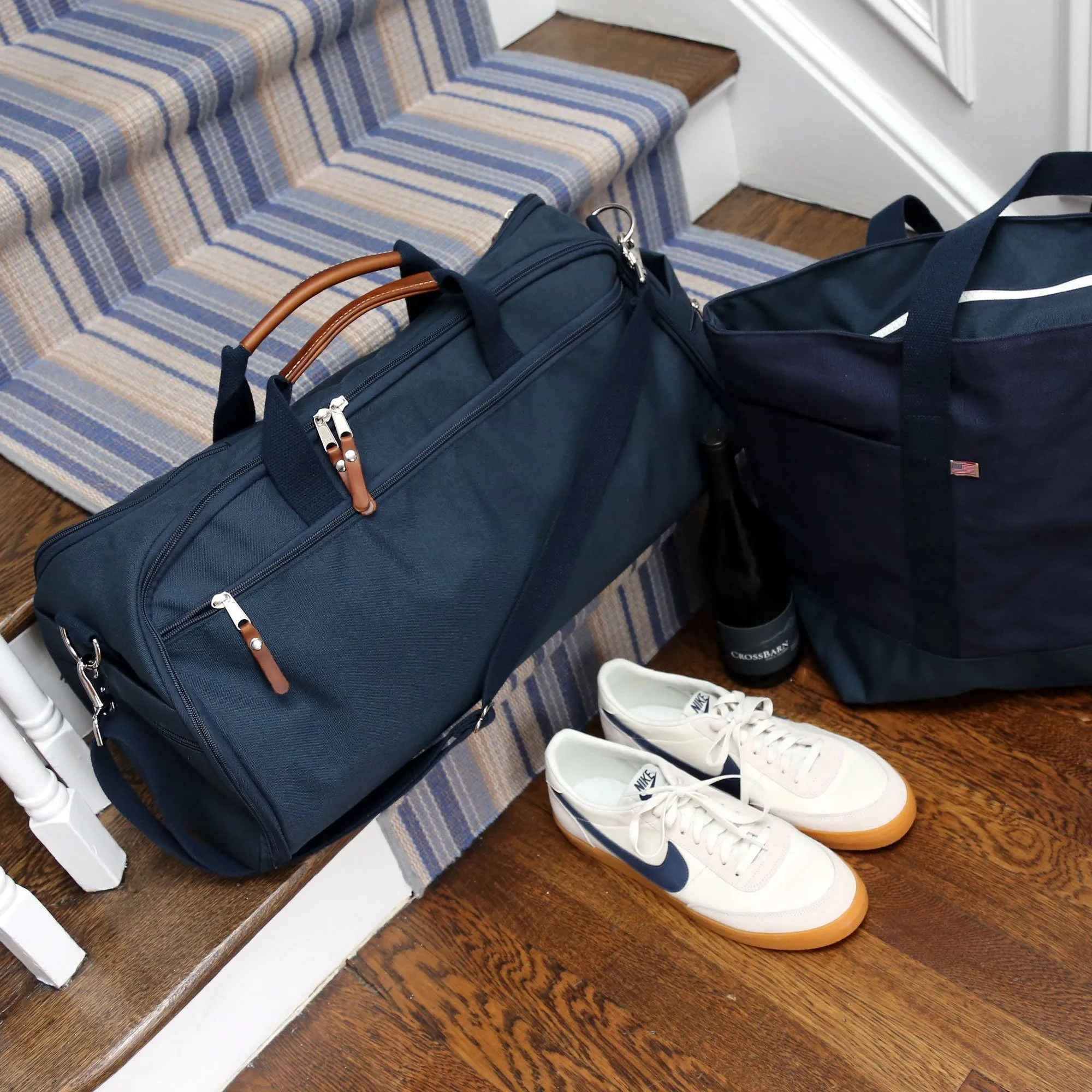 Large Garment Duffel Bag- Navy/Navy