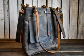 Leather Crossbody Tote Bag