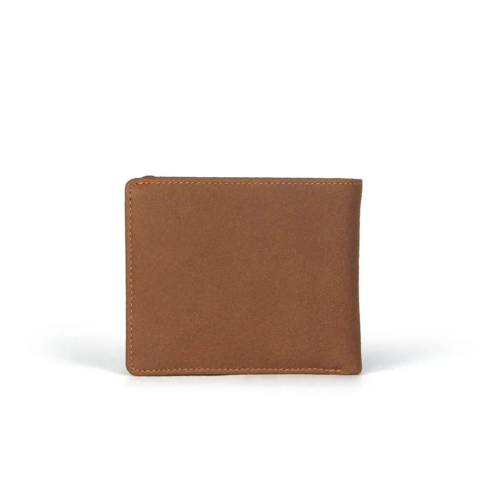 Picard Buffalo Ladies Bifold Leather Wallet (Tan with orange stitching)