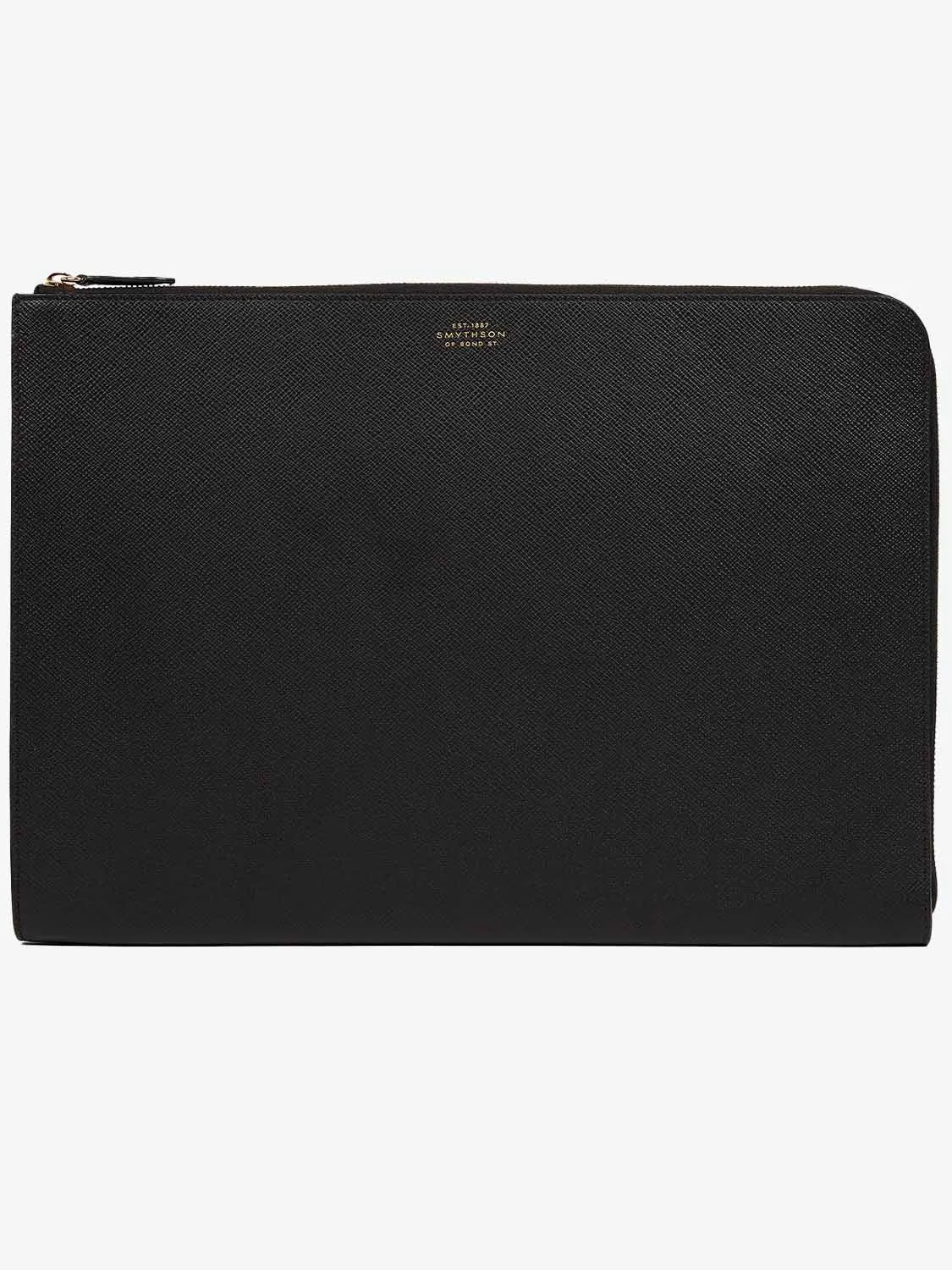 Smythson Large Laptop Case Black