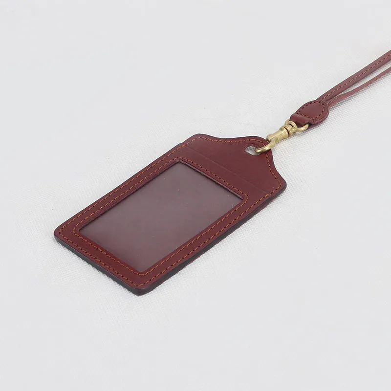 Vegetable Tanned Leather Handmade Fashion Badge Holder