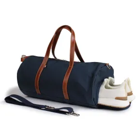 Wilmington Duffel with Shoe Compartment - Navy/Whiskey Brown