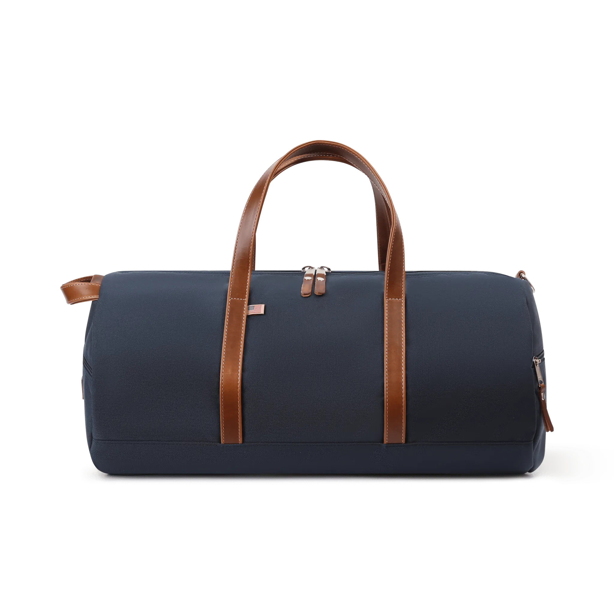 Wilmington Duffel with Shoe Compartment - Navy/Whiskey Brown