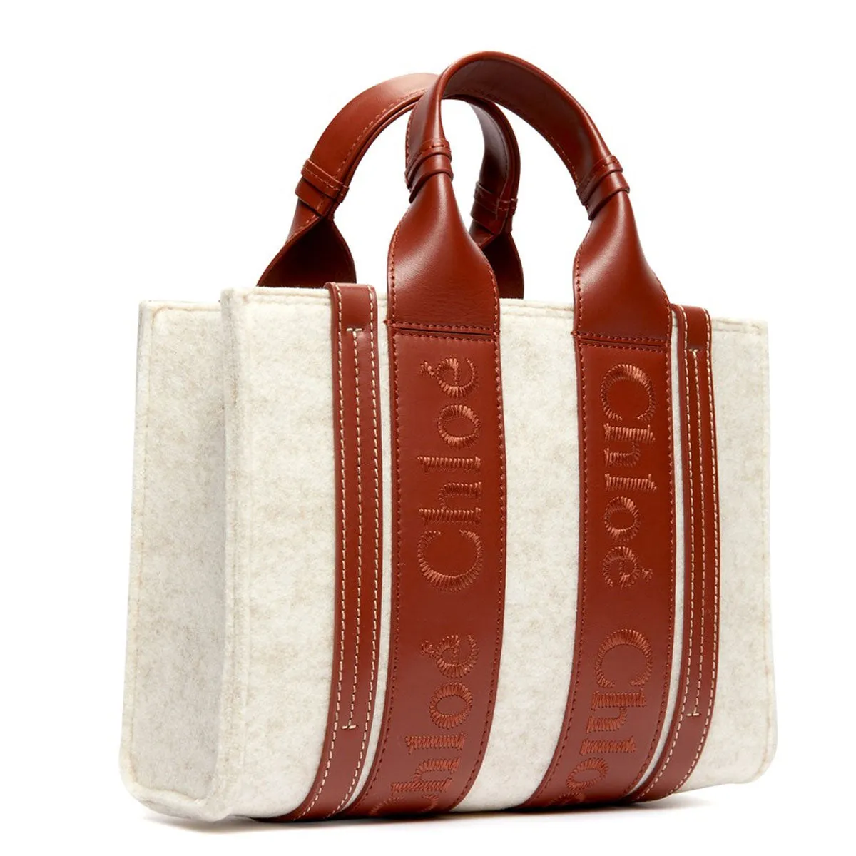 Woody Tote Small Strap Felt, Cement